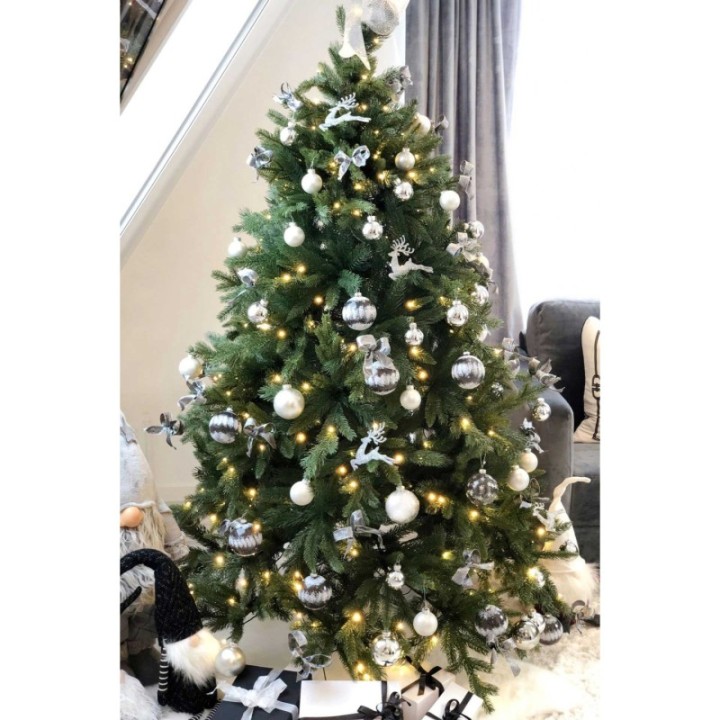 Künstlicher Premium Weihnachtsbaum Nordmanntanne LED, 180 cm hoch