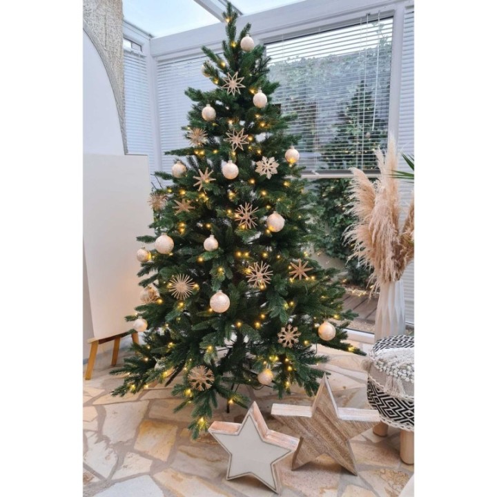 Künstlicher Premium Weihnachtsbaum Nordmanntanne LED, 180 cm hoch