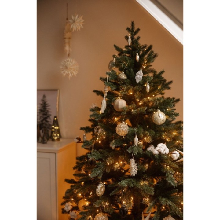 Künstlicher Premium Weihnachtsbaum Nordmanntanne LED, 180 cm hoch