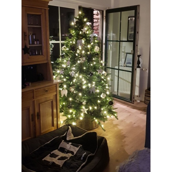 Künstlicher Premium Weihnachtsbaum Nordmanntanne LED, 180 cm hoch