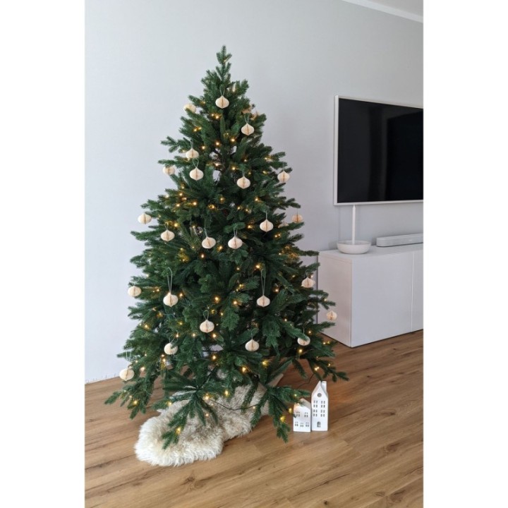 Künstlicher Premium Weihnachtsbaum Nordmanntanne LED, 180 cm hoch