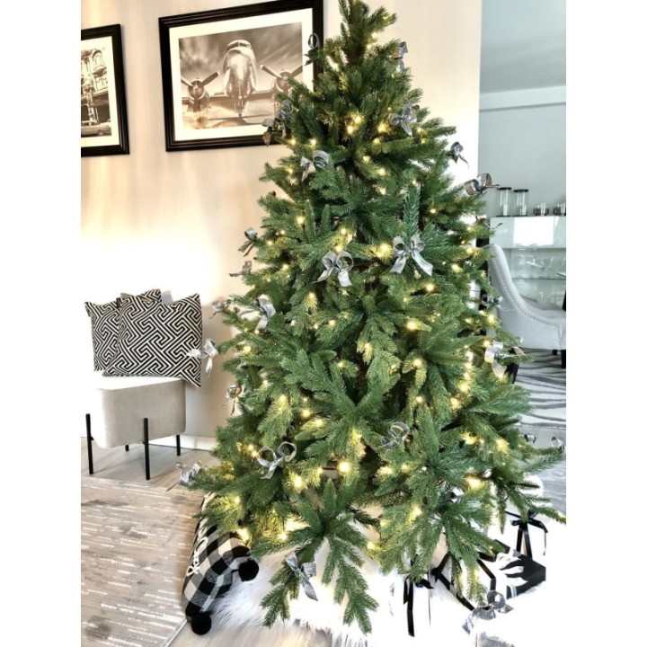 Künstlicher Premium Weihnachtsbaum Nordmanntanne LED, 180 cm hoch