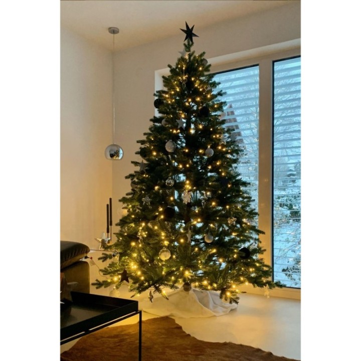 Künstlicher Premium Weihnachtsbaum Nordmanntanne LED, 210 cm hoch