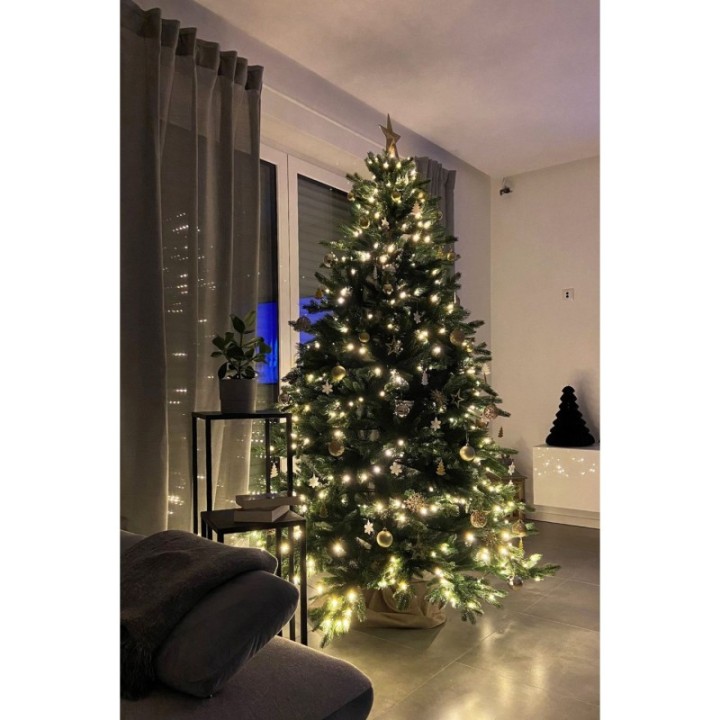 Künstlicher Premium Weihnachtsbaum Nordmanntanne LED, 210 cm hoch