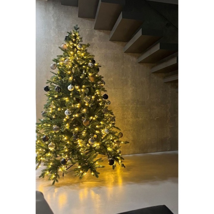 Künstlicher Premium Weihnachtsbaum Nordmanntanne LED, 210 cm hoch