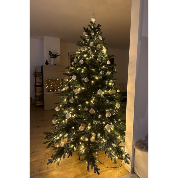Künstlicher Premium Weihnachtsbaum Nordmanntanne LED, 210 cm hoch