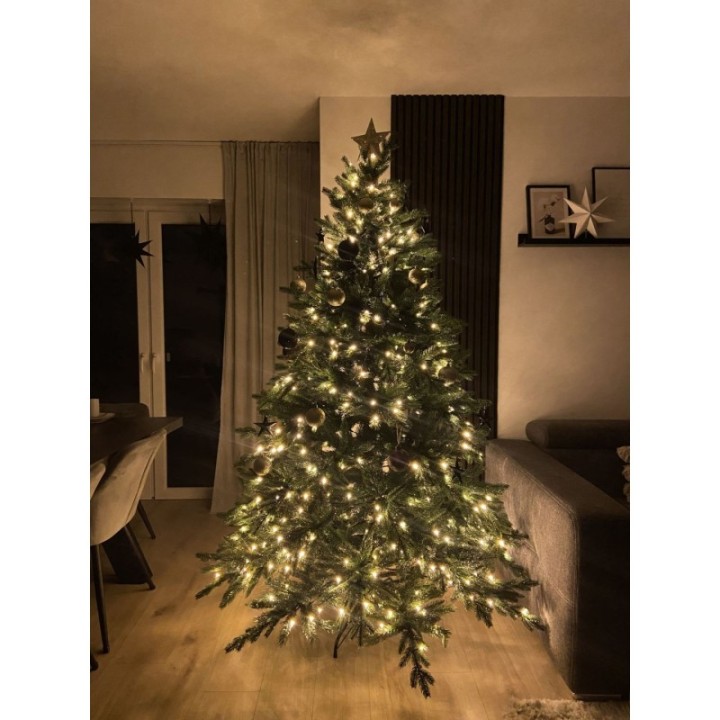 Künstlicher Premium Weihnachtsbaum Nordmanntanne LED, 210 cm hoch
