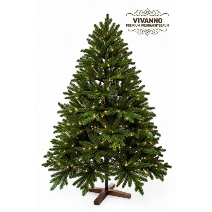 Künstlicher Premium Weihnachtsbaum Nordmanntanne LED, 210 cm hoch