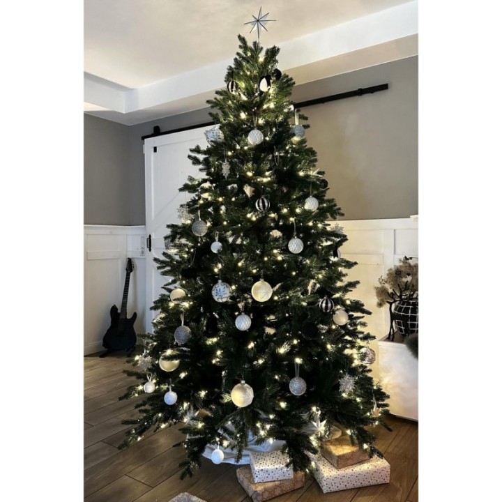 Künstlicher Premium Weihnachtsbaum Nordmanntanne LED, 240 cm hoch