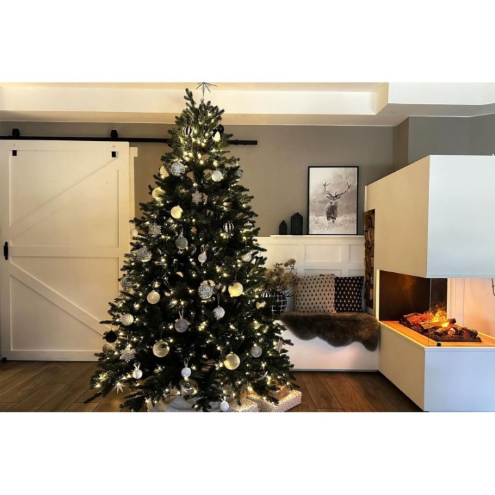 Künstlicher Premium Weihnachtsbaum Nordmanntanne LED, 240 cm hoch