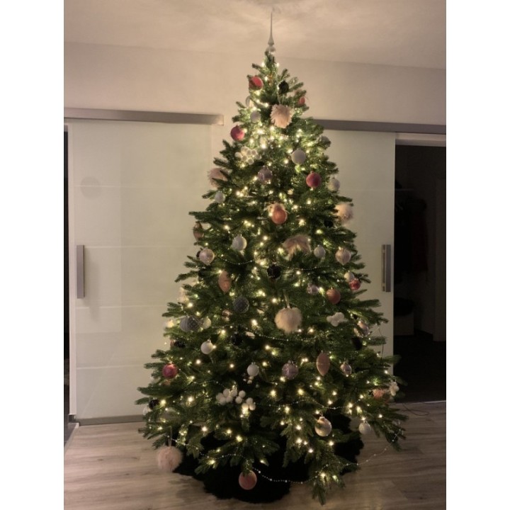 Künstlicher Premium Weihnachtsbaum Nordmanntanne LED, 240 cm hoch