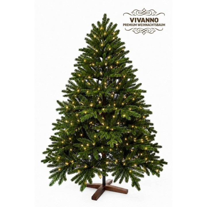 Künstlicher Premium Weihnachtsbaum Nordmanntanne LED, 240 cm hoch