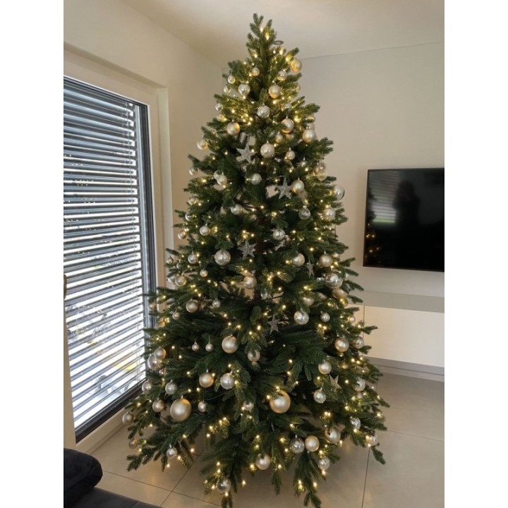 Künstlicher Premium Weihnachtsbaum Nordmanntanne LED, 240 cm hoch