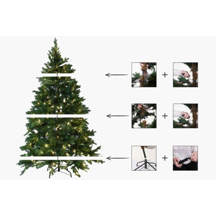 Künstlicher Premium Weihnachtsbaum Nordmanntanne LED, 270 cm hoch
