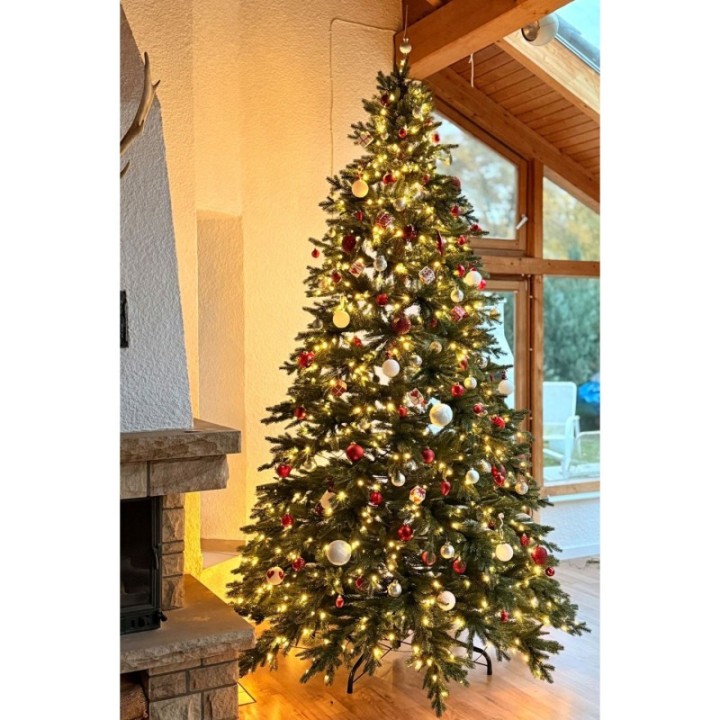 Künstlicher Premium Weihnachtsbaum Nordmanntanne LED, 300 cm hoch