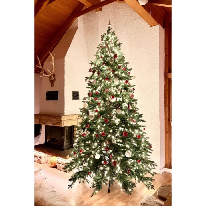 Künstlicher Premium Weihnachtsbaum Nordmanntanne LED, 300 cm hoch