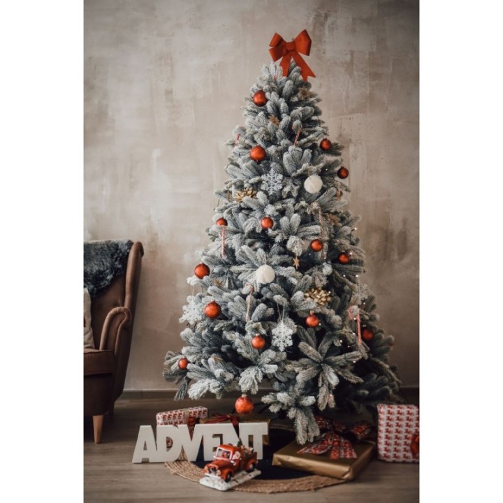 Künstlicher Weihnachtsbaum Premium Nordmanntanne mit Schnee, 150 cm hoch