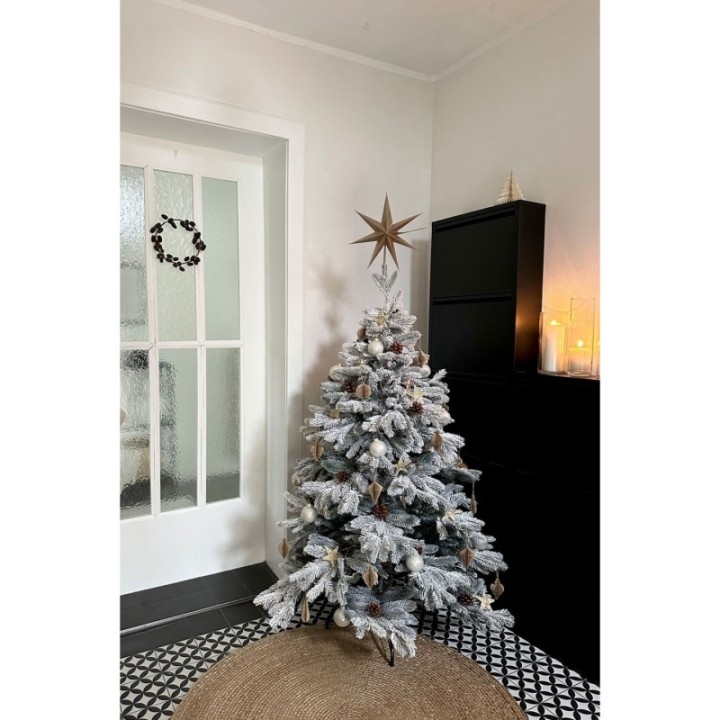 Künstlicher Weihnachtsbaum Premium Nordmanntanne mit Schnee, 150 cm hoch