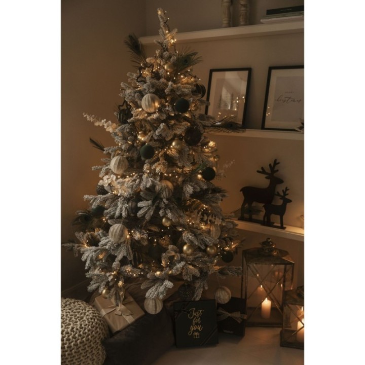 Künstlicher Weihnachtsbaum Premium Nordmanntanne mit Schnee, 180 cm hoch