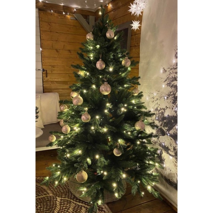 Künstlicher Premium Weihnachtsbaum Nordmanntanne LED, 150 cm hoch