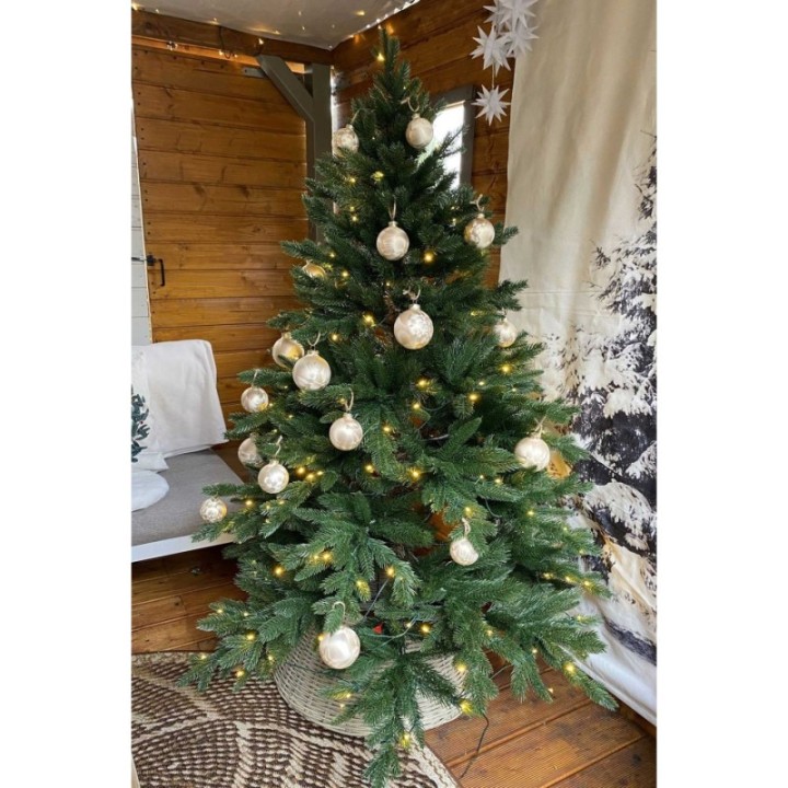 Künstlicher Premium Weihnachtsbaum Nordmanntanne LED, 150 cm hoch